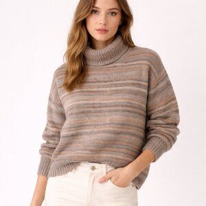 Vintage Quills Irish Pastel Mohair Wool Balloon Sleeve Chunky Knit Sweater